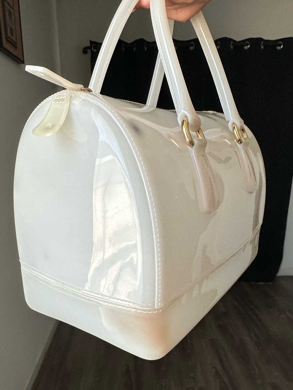 Furla Candy Bag Ivory Pearl White Jelly Satchel - Picture 6 of 12